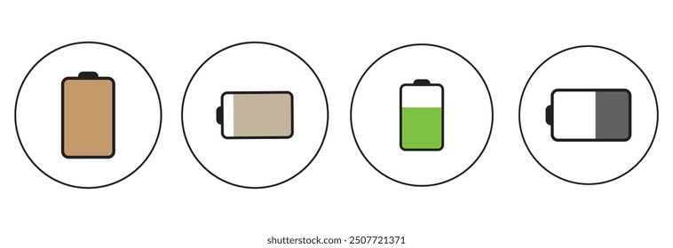 Smartphone Battery status icon. phone battery level indicator symbol design eps 10