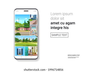 smartphone with beautiful wallpapers on screen realistic mockup gadgets and devices concept