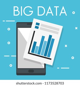 smartphone with big data icons
