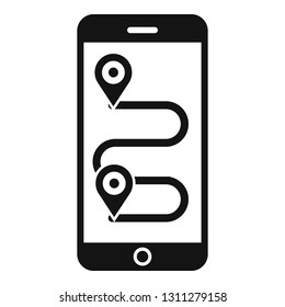 Smartphone bike route icon. Simple illustration of smartphone bike route vector icon for web design isolated on white background