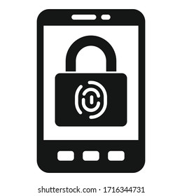 Smartphone biometric authentication icon. Simple illustration of smartphone biometric authentication vector icon for web design isolated on white background