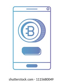 smartphone with bitcoin commerce technology icon