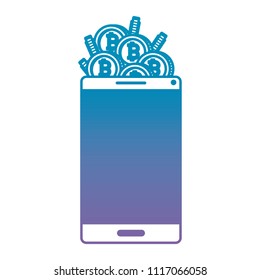 smartphone with bitcoin commerce technology icon