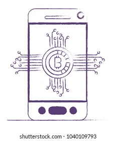 smartphone with bitcoin money