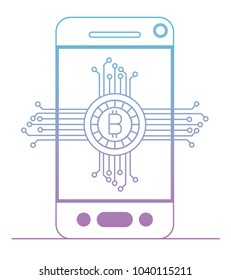 smartphone with bitcoin money
