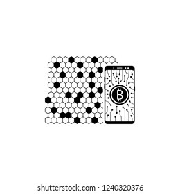 smartphone,  bitcoin vector icon for websites and mobile minimalistic flat design