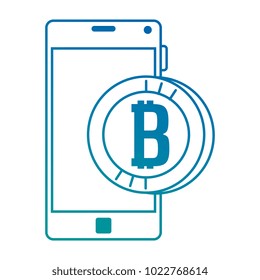 smartphone with bitcoin virtual money