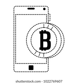 smartphone with bitcoin virtual money