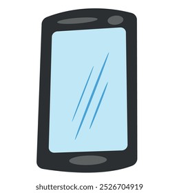 A smartphone in black color drawn in a vector.