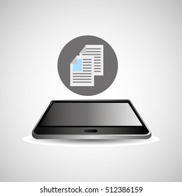 smartphone black lying document business icon design vector illustration eps 10