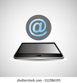 smartphone black lying e-mail icon design vector illustration eps 10