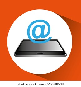 smartphone black lying e-mail icon design vector illustration eps 10