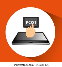 smartphone black lying post icon design vector illustration eps 10