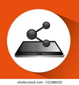 smartphone black lying sharing icon design vector illustration eps 10