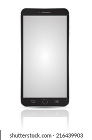 Smartphone black  model Isolated. Can use for frame or background printing and website. Presentation, game, application mockup background.