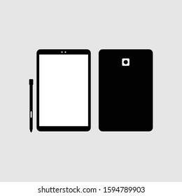 Smartphone with black silhouette vector. Handphone vector.
