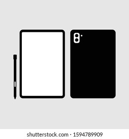 Smartphone with black silhouette vector. Handphone vector.