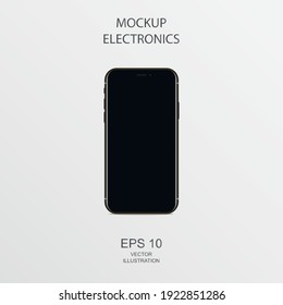 Smartphone in Black, Silver and White with Reflection - Realistic Vector illustration