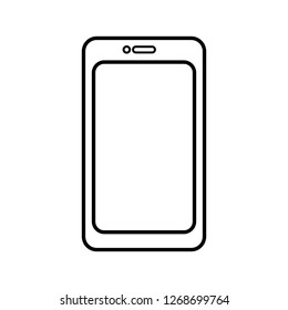 smartphone black simple outline icon isolated on white background 
