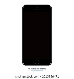 smartphone with black touch screen saver isolated on white background. realistic and detailed mobile phone mockup. stock vector illustration