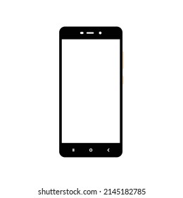 Smartphone Black and White Icon. Silhouette Design Element on Isolated White Background