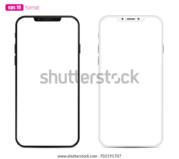 Smartphone Black White Modern Frame Less Stock Vector (Royalty Free ...