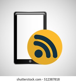 smartphone black wifi graphic vector illustration eps 10