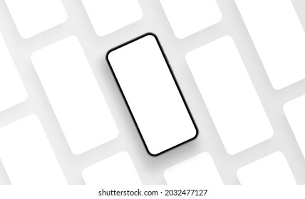 Smartphone with Blank App Screens Mockup. Present Your Apps Designs on This Template. Vector Illustration