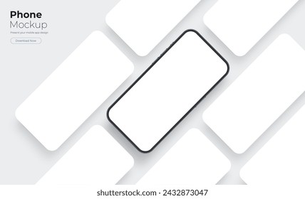 Smartphone With Blank App Screens Mockup. Showcase Your Mobile Apps Interfaces. Vector Illustration