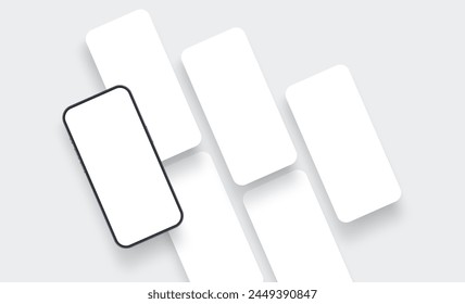 Smartphone With Blank App Screens Mockup. Showcase Your Mobile Apps Interfaces. Vector Illustration