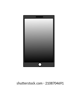 smartphone con pantalla negra en blanco aislado en fondo blanco
Y... ilustración vectorial