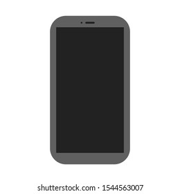smartphone with blank dark screen isolated on white background. vector illustration