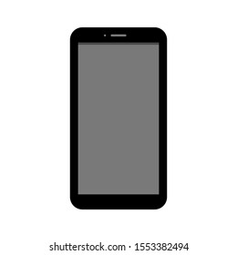 smartphone with blank dark screen isolated on white background. vector illustration