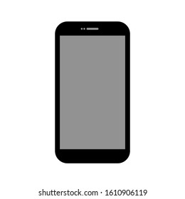 smartphone with blank dark screen isolated on white background. vector illustration