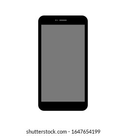 smartphone with blank dark screen isolated on white background. vector illustration