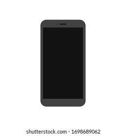 Smartphone mit weißem dunklem Bildschirm einzeln auf weißem Hintergrund. Vektorillustration