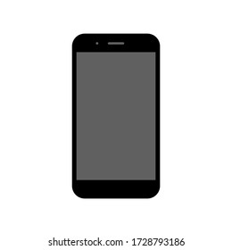 smartphone con pantalla oscura en blanco aislado en fondo blanco. ilustración vectorial