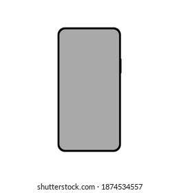 smartphone with blank dark screen isolated on white background. vector illustration