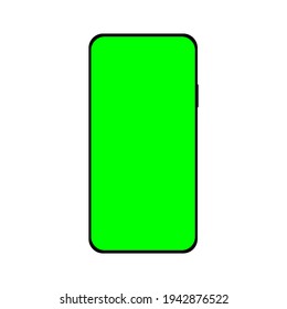 smartphone con pantalla verde en blanco aislado en fondo blanco. ilustración vectorial