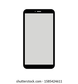 smartphone with blank grey screen isolated on white background. vector illustration 