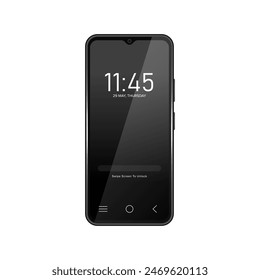 Smartphone con diseño de Vector plano de interfaz en blanco sobre fondo blanco