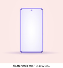 Blankobildschirm für Smartphones. 3D-Smartphone-Modell. Handyrahmen, Hintergrund. Vektorgrafik.
