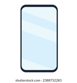 Smartphone with blank screen. Cartoon