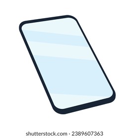 Smartphone with blank screen. Cartoon