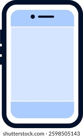 Smartphone with blank screen, device front view, mobile phone mockup, blank screen isolated, cellphone or touchscreen, mock-up for presentation, and smart phone with an empty screen isolated.