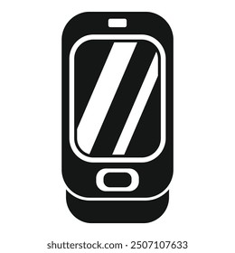 Smartphone with blank screen display showing reflections icon. Simple illustration of smartphone with blank screen display showing reflections vector icon for web