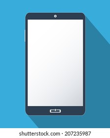 Smartphone with blank screen. Flat design illustration.