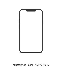 Smartphone blank screen icon in flat style. Mobile phone vector illustration on white isolated background. Telephone business concept. - Shutterstock ID 1582976617