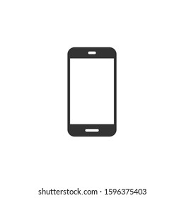 Smartphone blank screen icon in flat style. Mobile phone vector illustration on white isolated background. Telephone business concept.