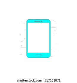 Smartphone with blank screen icon or illustration in outline style